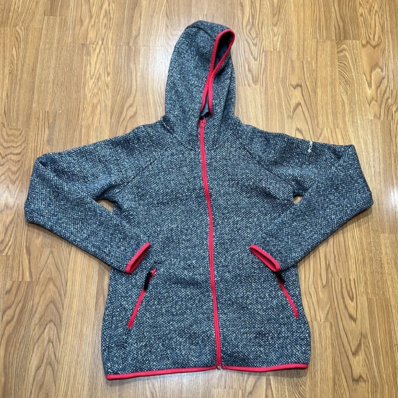 Columbia Other - Columbia Knit Hooded Jacket, Hoodie, Black, White, Pink, Fleece, Girls' Size L